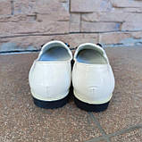 Балетки чорно-білі металевий бантик з камінчиком, фото 6