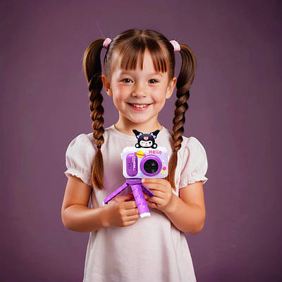 Фотоапарат для дитини цифрова дитяча камера відео селфі рамки звуки різні мови ігри чохол штатив чемодан