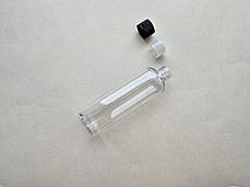 150 мл 20/410 Круглий ПЕТ прозорий флакон з чорною ребристою кришкою, пляшка пластикова, пластмасова, фото 3