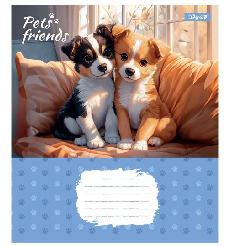 Зошит 12 аркушів коса лінія  1В Pets Frinds 768068