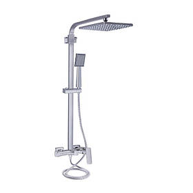 Душова система для кабіни Qtap Capricorn на три споживача (з виливом) 53103KNC Chrome