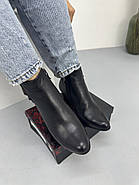 Ботильони жіночі Battine B464 шкіряні чорні на каблуці 37, фото 4