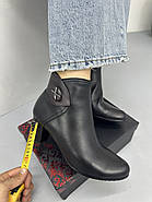 Ботильони жіночі Battine B464 шкіряні чорні на каблуці 37, фото 5