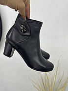 Ботильони жіночі Battine B464 шкіряні чорні на каблуці 37, фото 6