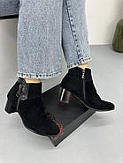 Ботильони жіночі Battine B467 замшевые чорні 37, фото 4