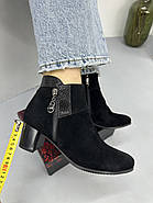 Ботильони жіночі Battine B467 замшевые чорні 37, фото 5