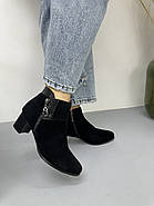 Ботильони жіночі Battine B467 замшевые чорні 37, фото 6
