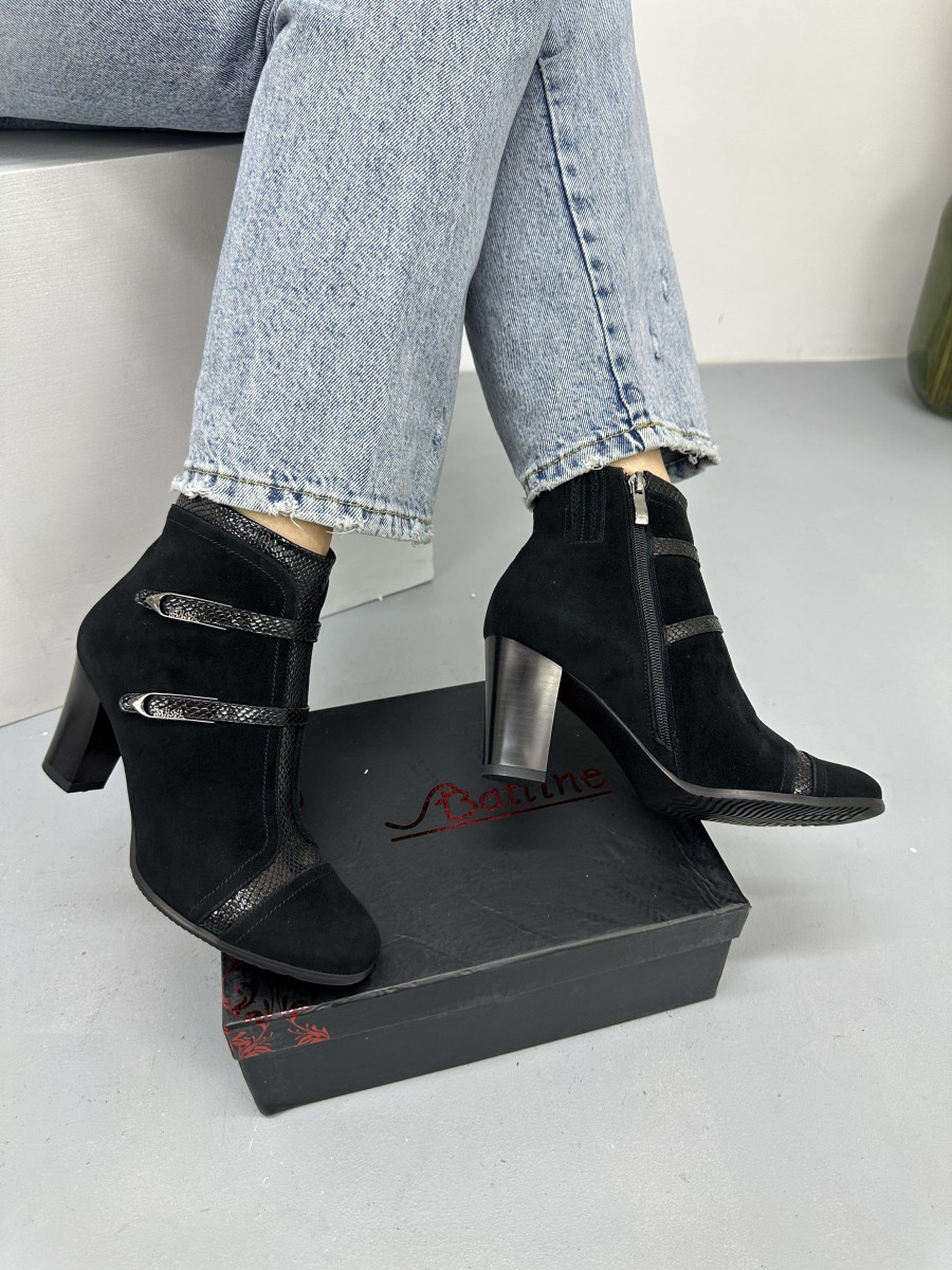 Ботильони жіночі Battine B470 замшевые на каблуке 37, фото 1