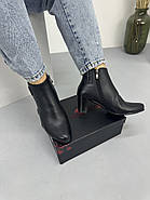 Ботильони жіночі Battine B472 шкіряні чорні на середньому каблуці 37, фото 2