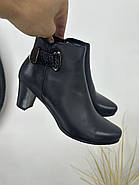 Ботильони жіночі Battine B472 шкіряні чорні на середньому каблуці 37, фото 7