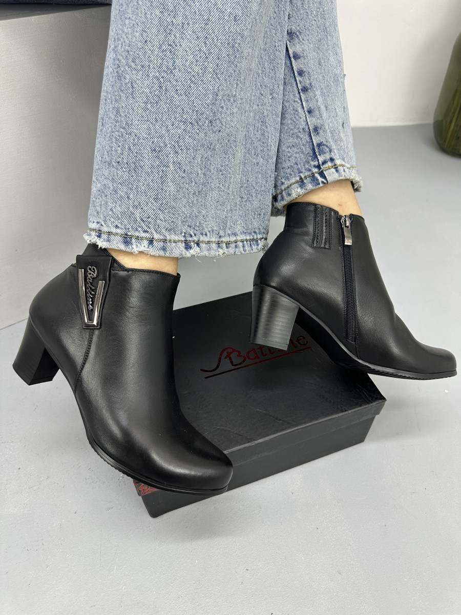 Ботильони жіночі Battine B475 шкіряні на середньому каблуці 37, фото 1