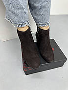Жіночі ботильйони Battine B477 у коричневій замші на підборах 37, фото 4