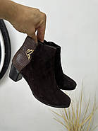 Жіночі ботильйони Battine B477 у коричневій замші на підборах 37, фото 7