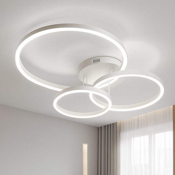 Біла світлодіодна Led люстра до 20 м² Anelli з 3 кільцями (A 8008/3 WT), фото 1
