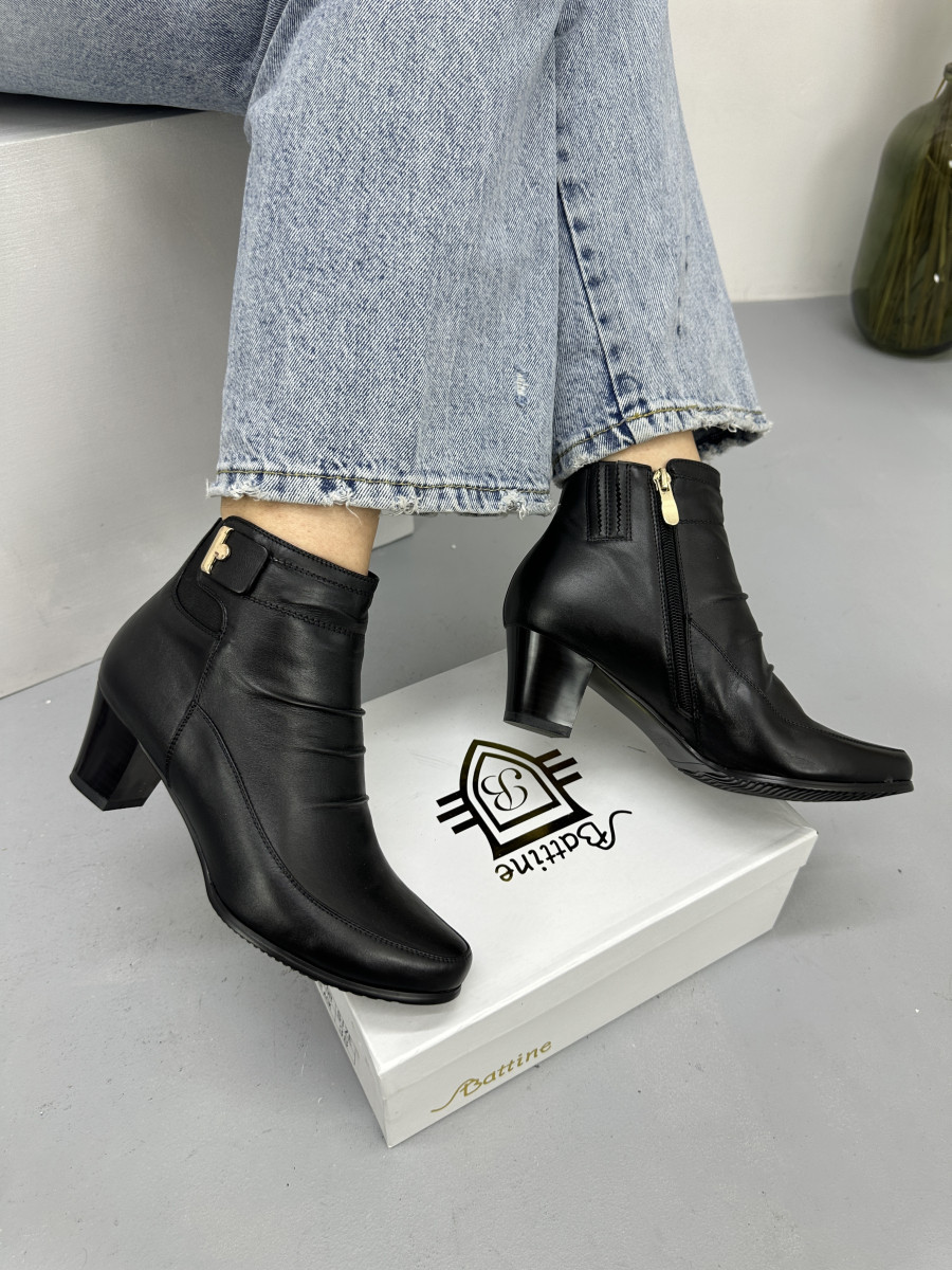 Ботильони жіночі Battine B485 осені шкіряні на каблуці 37, фото 1
