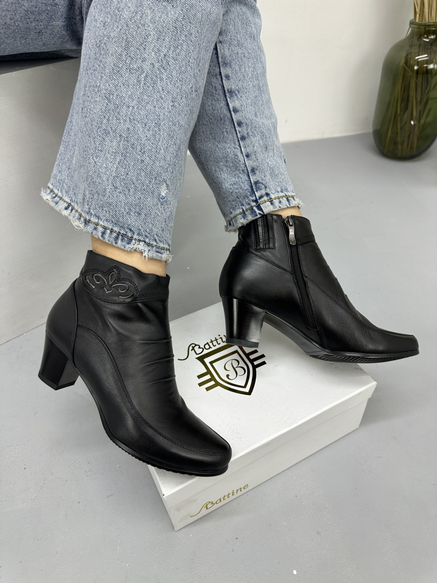 Ботильони жіночі Battine B482 шкіряні на середній каблуці 37, фото 1