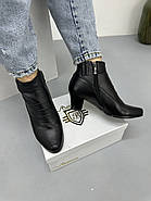 Ботильони жіночі Battine B482 шкіряні на середній каблуці 37, фото 2