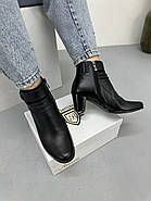 Ботильони жіночі Battine B486 шкіряні на середньому каблуці 37, фото 2