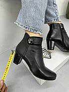 Ботильони жіночі Battine B486 шкіряні на середньому каблуці 37, фото 4