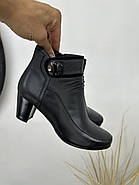 Ботильони жіночі Battine B486 шкіряні на середньому каблуці 37, фото 6