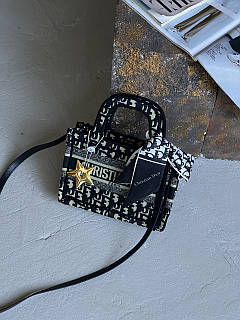 Сумка жіноча Christian Диор шопер тканевий small size 23.5*15*6см