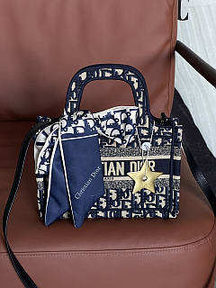 Сумка жіноча Christian Диор шопер тканевий small size 23.5*15*6см