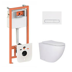 Готове рішення Qtap для ванної кімнати: підвісний унітаз Robin 520x365x365 + комплект інсталяції Nest 4 в 1