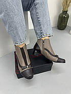 Ботильони жіночі Battine B466 шкіряні світлі на низькому каблуці 37, фото 2