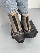 Ботильони жіночі Battine B466 шкіряні світлі на низькому каблуці 37, фото 3