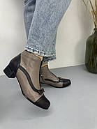 Ботильони жіночі Battine B466 шкіряні світлі на низькому каблуці 37, фото 4