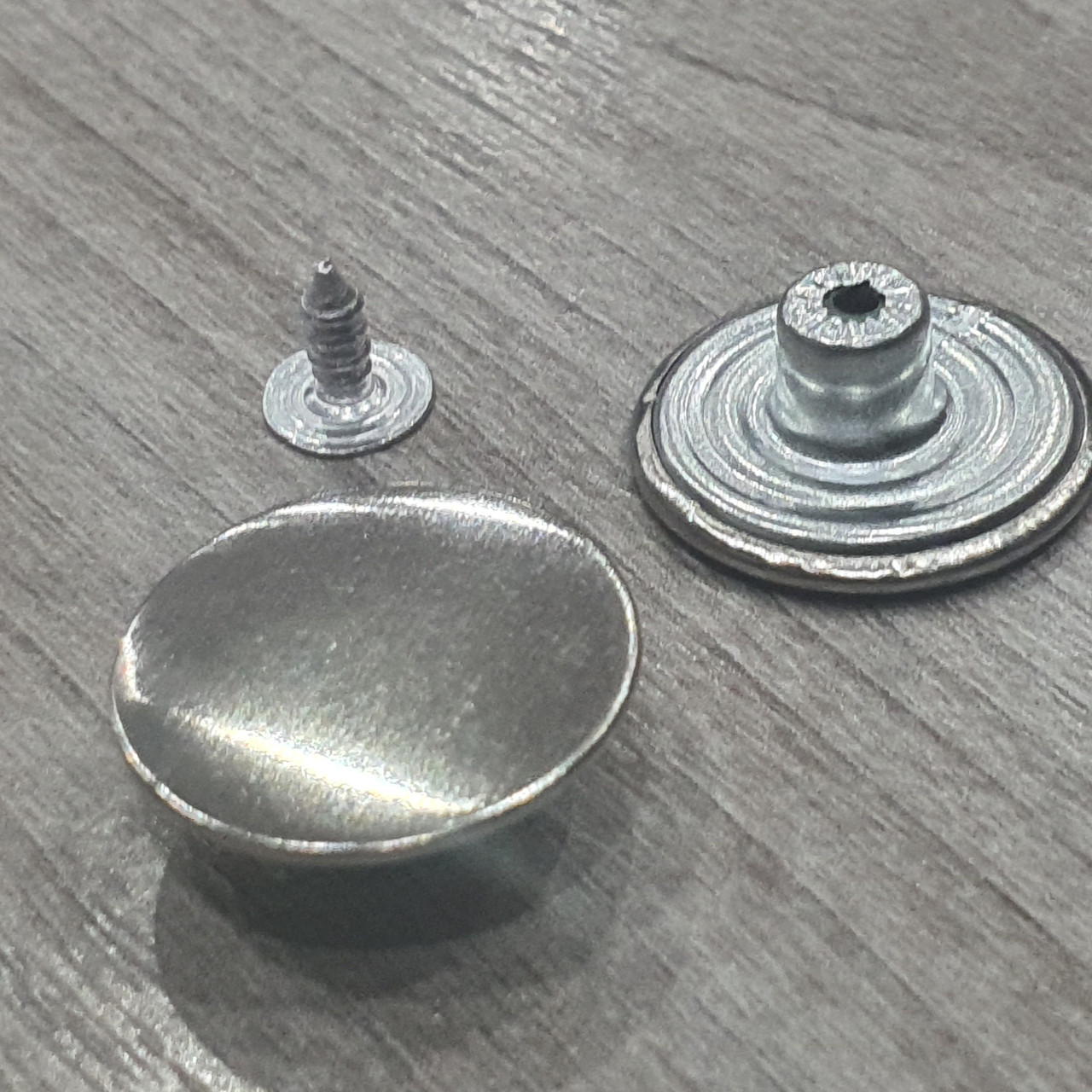 Гудзики джинсові болт 20 мм нікель гладкі, фото 1