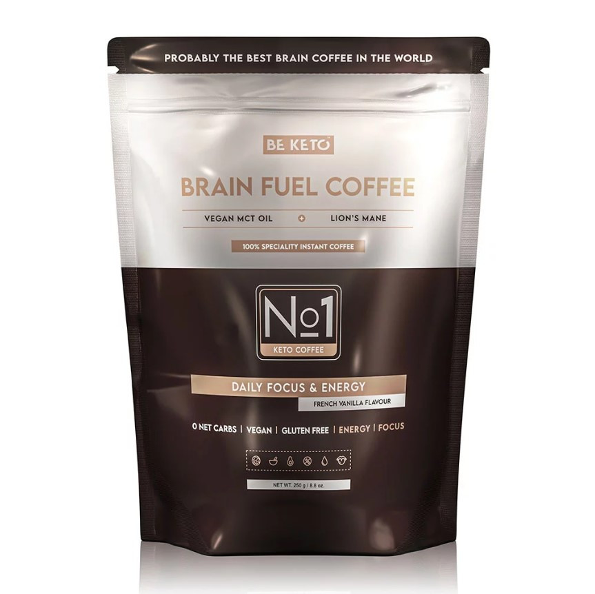 BeKeto Instant Coffee Brain Fuel / Кава розчинна + олія MCT і Їжовик гребінчастий 250 г, фото 1