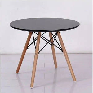 Мобільний круглий столик Тауер black D60 см для зони очікування салону краси або для дому