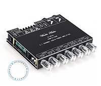 Усилитель звука с караоке 2.1 канал ZK-AM100 50x2 плюс 100 Ватт выход на сабвуфер D-класс на базе TPA3116D2 - Цвет Чёрный