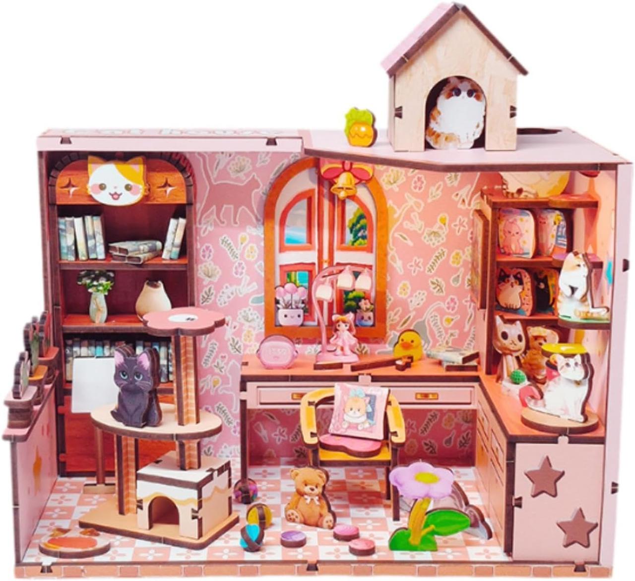 Румбокс Котячий будиночок DIY Miniature Room Kit Cat House SJ-014, фото 1