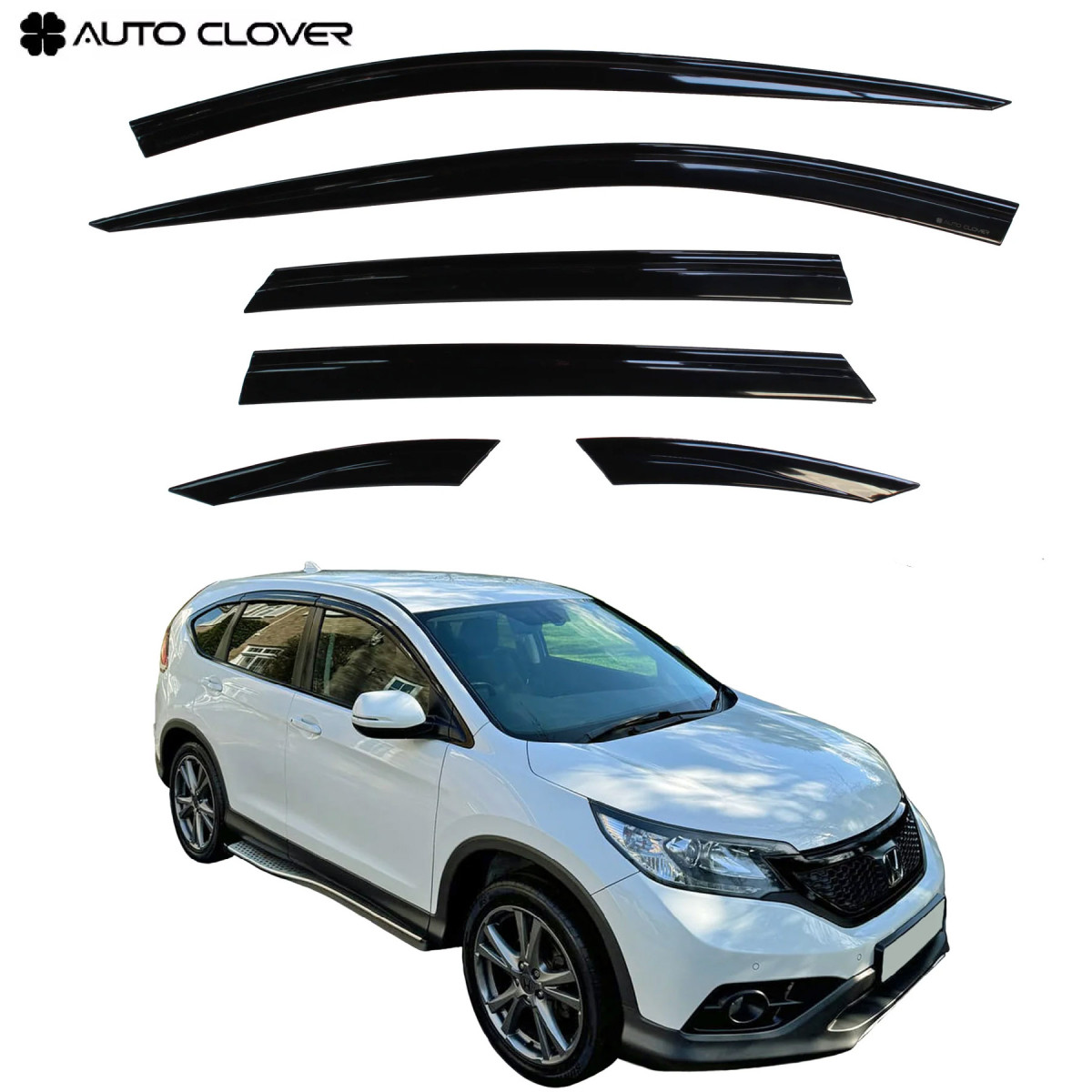 Дефлектори вікон для Honda CR-V 2012-2017 6 шт (Auto Clover), фото 1