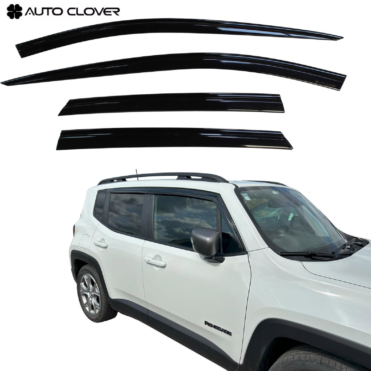 Дефлектори вікон вітровики для Jeep Ranegade 2014- 4 шт (Auto Clover), фото 1