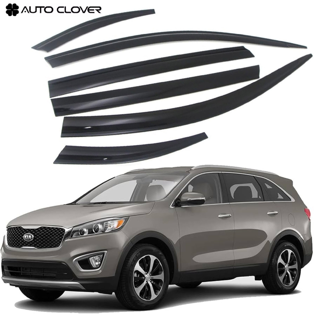 Дефлектори вікон вітровики для KIA Sorento 2015-6 шт (Auto Clover), фото 1