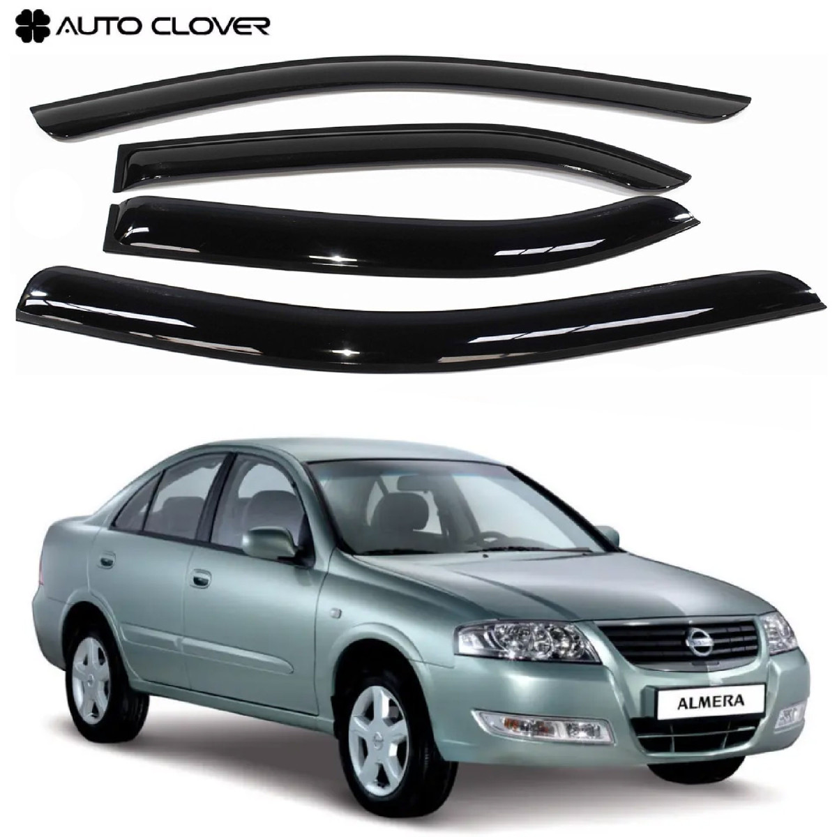 Дефлектори вікон ветровики для Nissan Almera Classic 2002-2009 4 шт (Auto Clover) AC A069, фото 1
