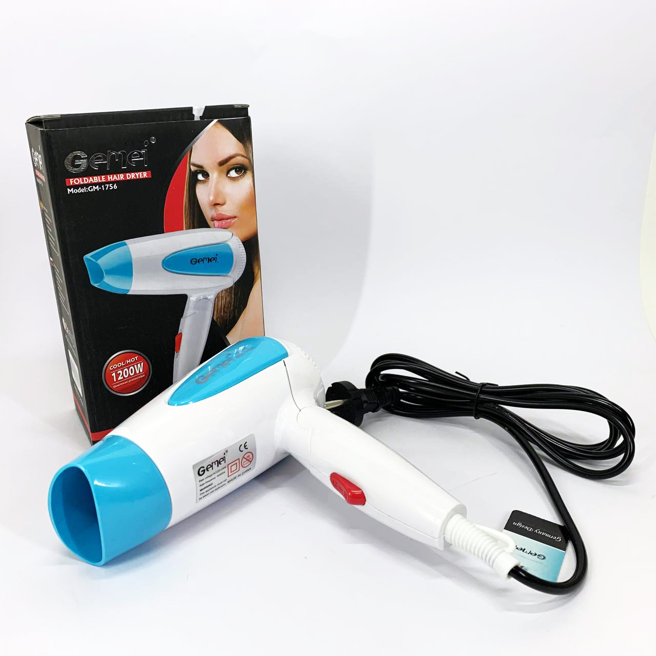 Фен з регульованою швидкістю і температурою Gemei GM-1756 1200 Вт, Гарний фен для волосся BZ-11, фото 1