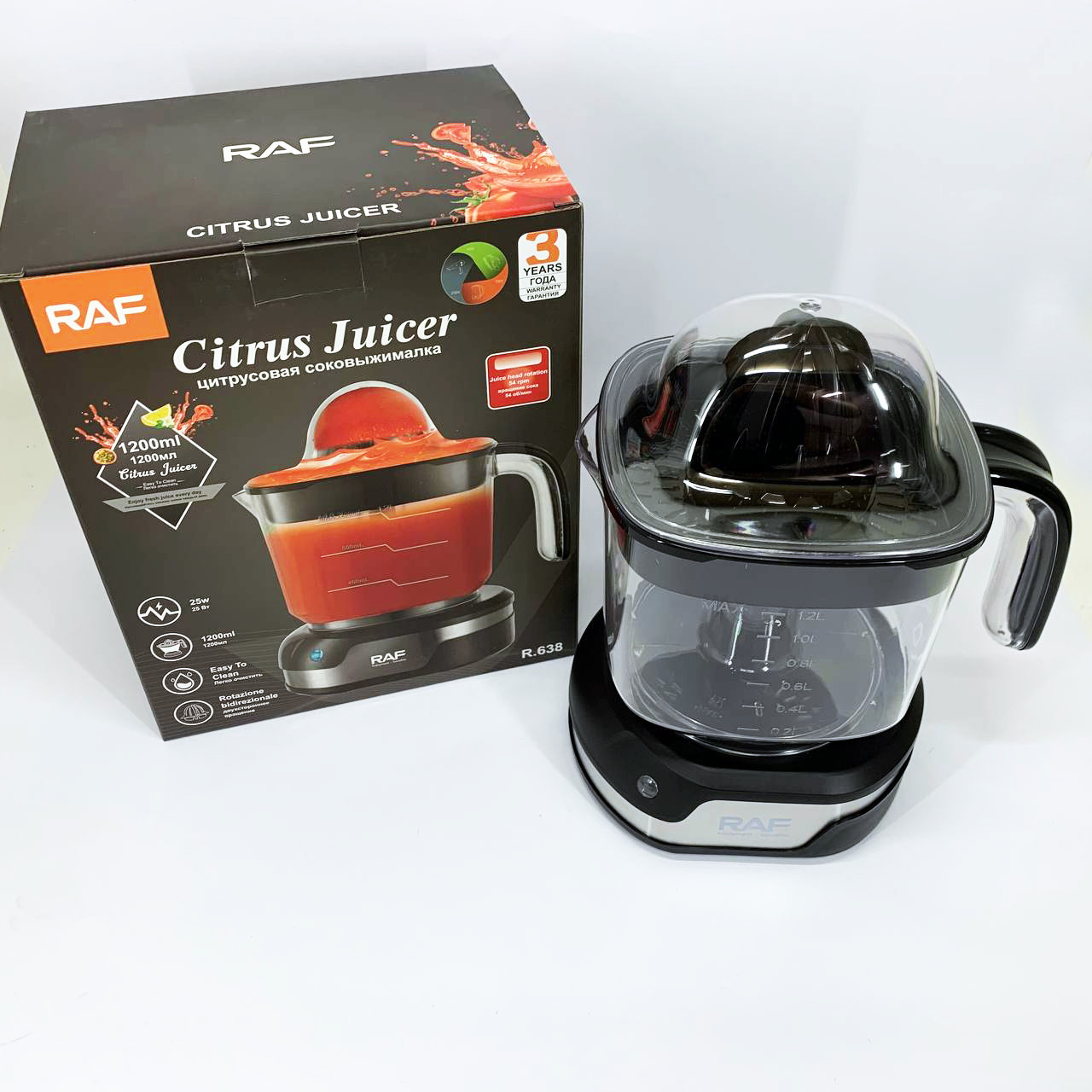 Соковижималка на склянку RAF, Ручна соковижималка для цитрусових електрична BA-72