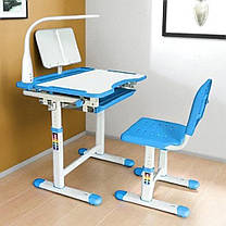 Дитяча парта з настільною лампою і пеналом Cubby Vanda Blue блакитний для школяра дошкільника першокласника, фото 2