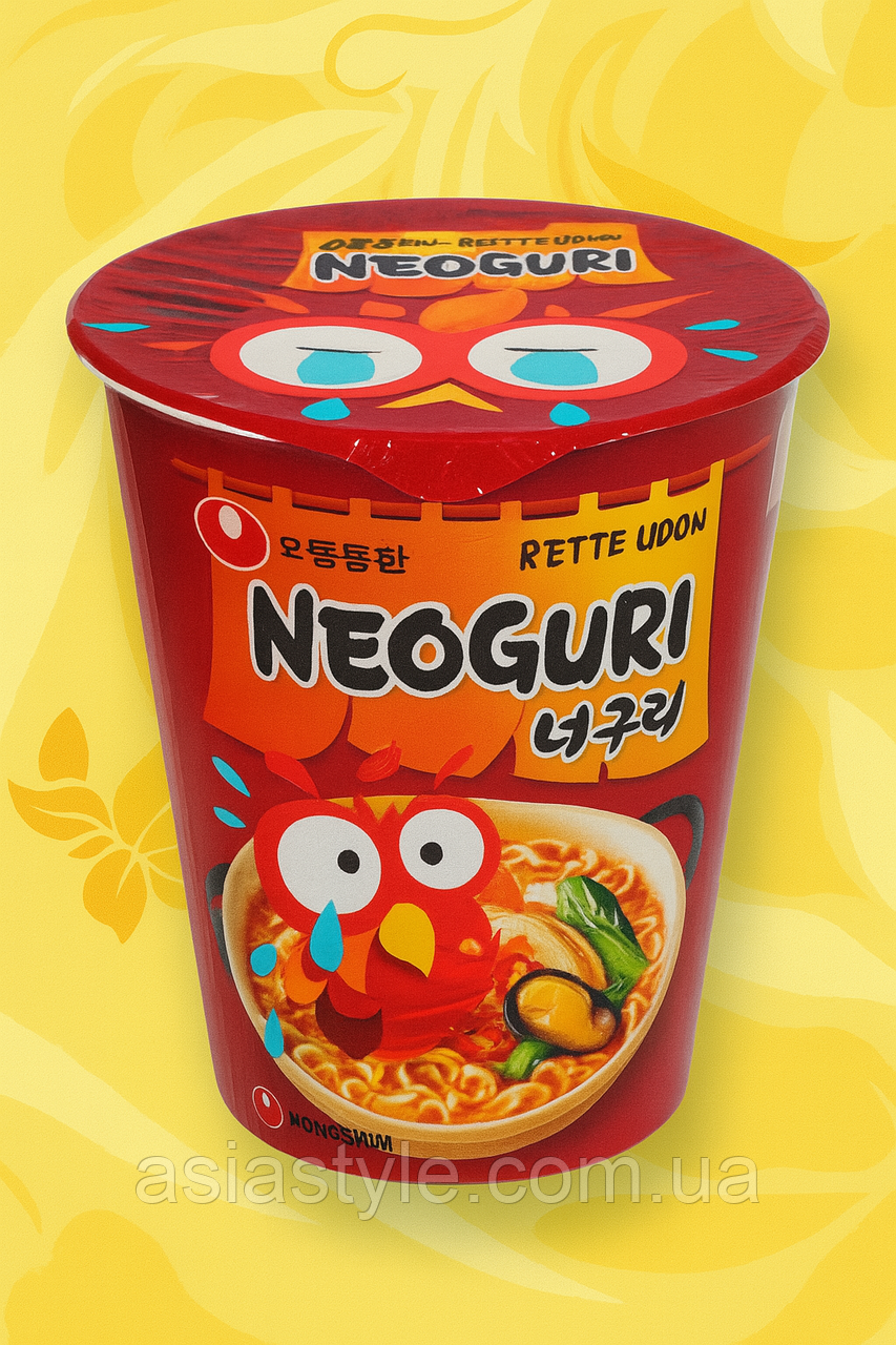 Локшина, Лапша, Spicy Seafood Ramyun Cup, NEOGURI, Південна Корея, 62 г, Во, фото 1