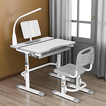 Дитяча парта і стілець для школяра Cubby Botero Grey з настільною лампою і підставкою для книг дітям від 3 років, фото 2