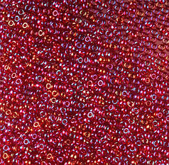 Бісер чеський Preciosa 91120, прозорий райдужний, гранатовий (10 г)