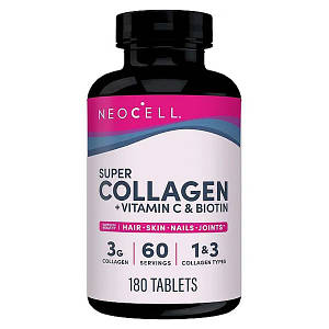 Cуперколаген із вітаміном C та біотином NeoCell Super Collagen Plus + Vitamin C & Biotin 180 таб.