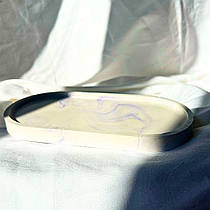 Підставка гіпсова овальна-3 мармур фіолетовий 11,1х23,5х1,6 см