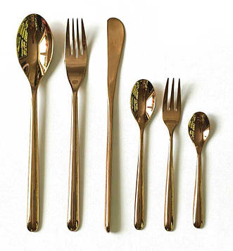 Десертна виделка 15 см "Рожеве золото", 300 шт/ящ,102-1141