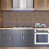 Мозаїка з декоративного скла 298х298х4,5мм Сірий+оранж SW-00002361, фото 5