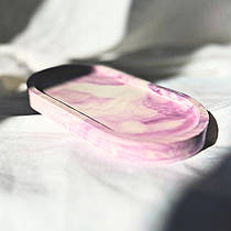 Підставка гіпсова овальна-2 мармур лаванда 9,5х18х1,7 см